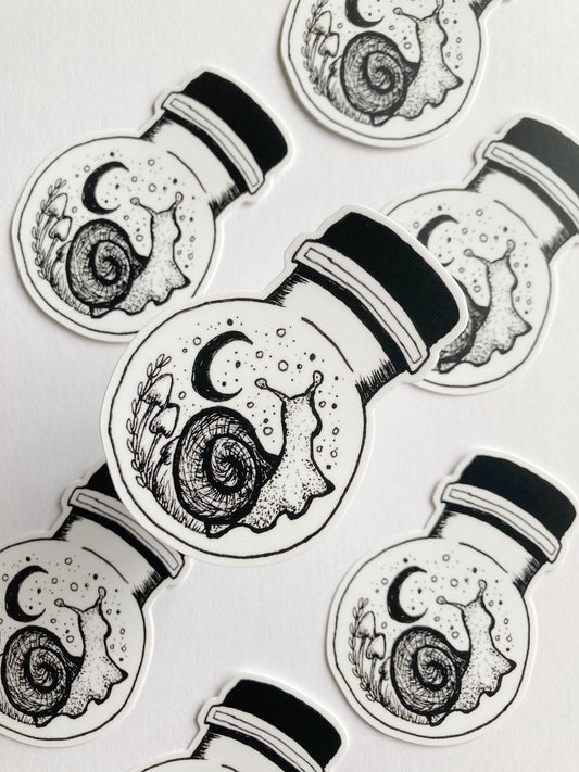 Snail In A Bottle Sticker