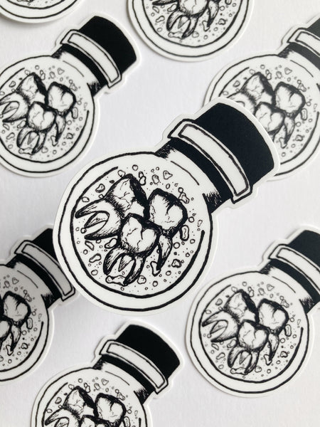 Teeth In A Bottle Sticker