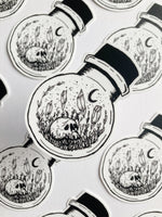 Crystals And Skull In A Bottle Sticker