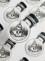 Candle On A Skull In A Bottle Sticker