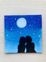 Mini Watercolor Stargazing Together Painting