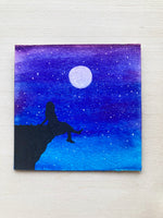 Mini Watercolor Stargazing Painting