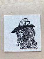 Mini Original Ink Art Witch