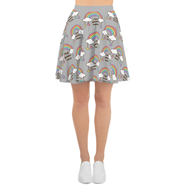 Fuck Gender Norms Gray Skater Skirt