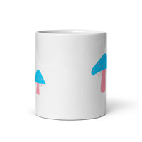 Trans Pride Mushrooms White glossy mug