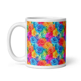 Rainbow Roses White glossy mug