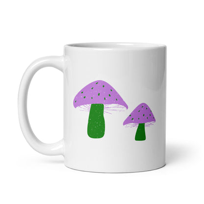 Genderqueer Mushrooms White glossy mug