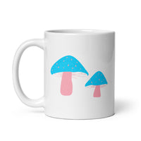 Trans Pride Mushrooms White glossy mug