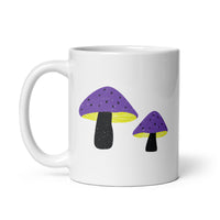 Nonbinary Pride Mushrooms White glossy mug