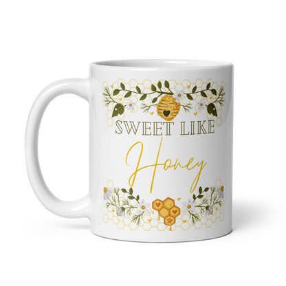 Sweet Like Honey White glossy mug