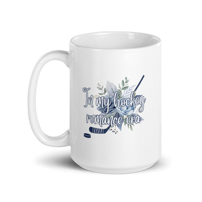 In My Hockey Romance Era White glossy mug