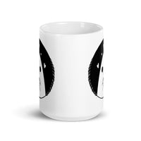 Sad Ghost Loves Halloween White glossy mug