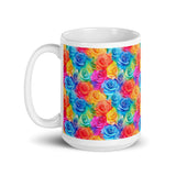 Rainbow Roses White glossy mug