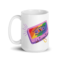 Rainbow Veins White glossy mug