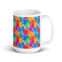 Rainbow Roses White glossy mug