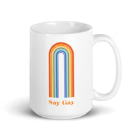 Say Gay White glossy mug