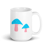 Trans Pride Mushrooms White glossy mug