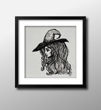 Mini Original Ink Art Witch