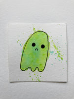 Mini Watercolor Sad Ghost Comic Painting