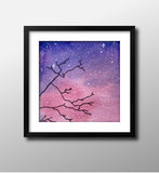 Mini Watercolor Night Sky Painting