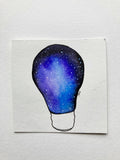 Mini Watercolor Lightbulb Galaxy Painting