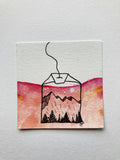 Mini Watercolor Tea Landscape Painting