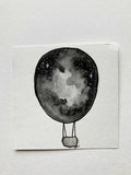 Mini Watercolor Moon Hot Air Balloon Painting