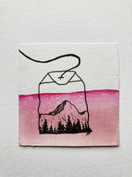 Mini Watercolor Tea Landscape Painting