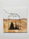 Mini Watercolor Tea Landscape Painting