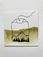 Mini Watercolor Tea Landscape Painting