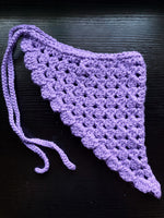 LAVENDER Crochet Head Bandana Veil Kerchief Cottagecore Boho