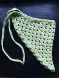SAGE GREEN Crochet Head Bandana Veil Kerchief Cottagecore Boho