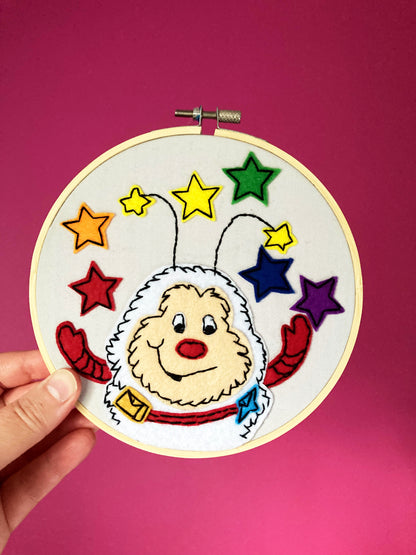 Rainbow Sprite Embroidery Hoop