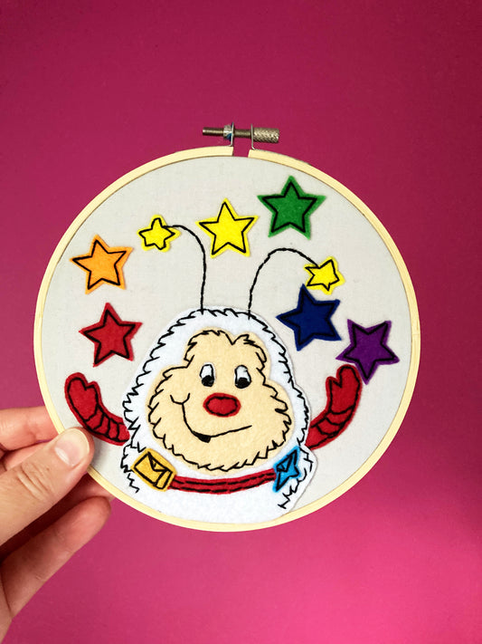 Rainbow Sprite Embroidery Hoop