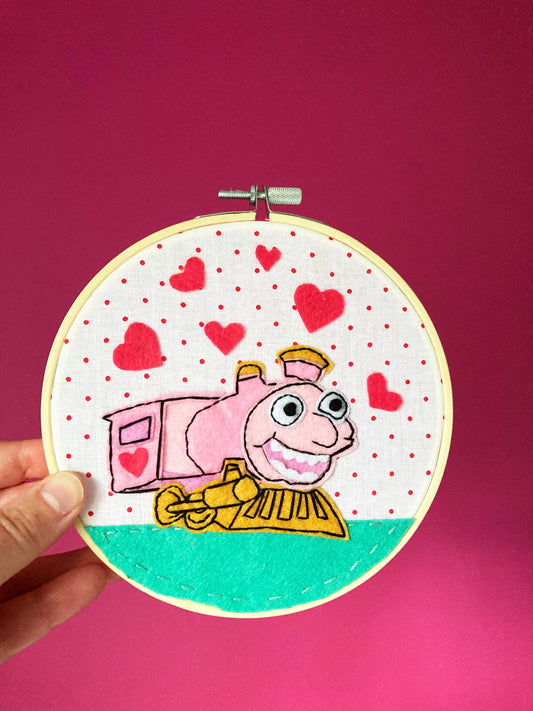 Train Choo-Choo-Choose You Embroidery Hoop