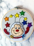 Rainbow Sprite Embroidery Hoop