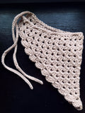 TAN Crochet Head Bandana Veil Kerchief Cottagecore Boho