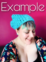 PINK Crochet Head Bandana Veil Kerchief Cottagecore Boho
