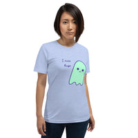 I miss hugs Sad Ghost Comic Short-Sleeve Unisex T-Shirt