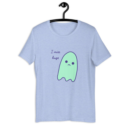 I miss hugs Sad Ghost Comic Short-Sleeve Unisex T-Shirt