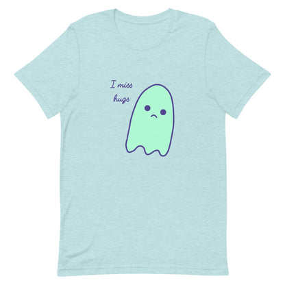 I miss hugs Sad Ghost Comic Short-Sleeve Unisex T-Shirt