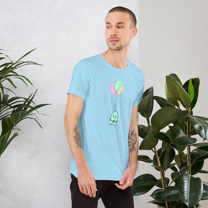 Sad Ghost Comic Balloon Flight Unisex t-shirt