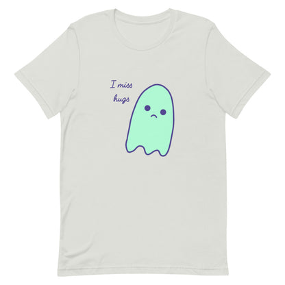 I miss hugs Sad Ghost Comic Short-Sleeve Unisex T-Shirt