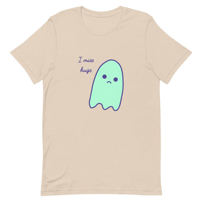 I miss hugs Sad Ghost Comic Short-Sleeve Unisex T-Shirt