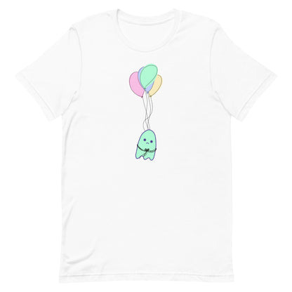 Sad Ghost Comic Balloon Flight Unisex t-shirt