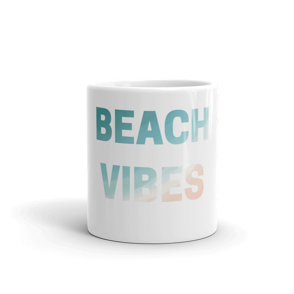 Beach Vibes White glossy mug