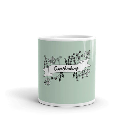 Overthinking mint color glossy mug