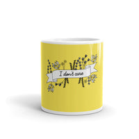 Yellow I don’t care  glossy mug