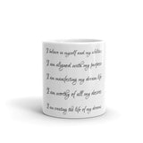 Manifest White glossy mug