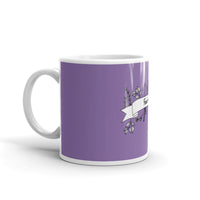 Purple Feed Me glossy mug